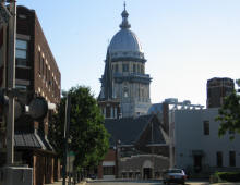 Springfield, IL : The state capitol from Adams & Broadway St.